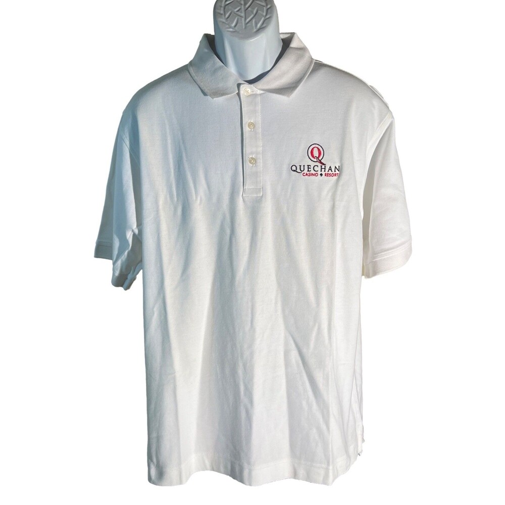 DEVON & JONES‎ Men's Short Sleeve Button Down Polo Shirt QUECHAN CASINO RESORT